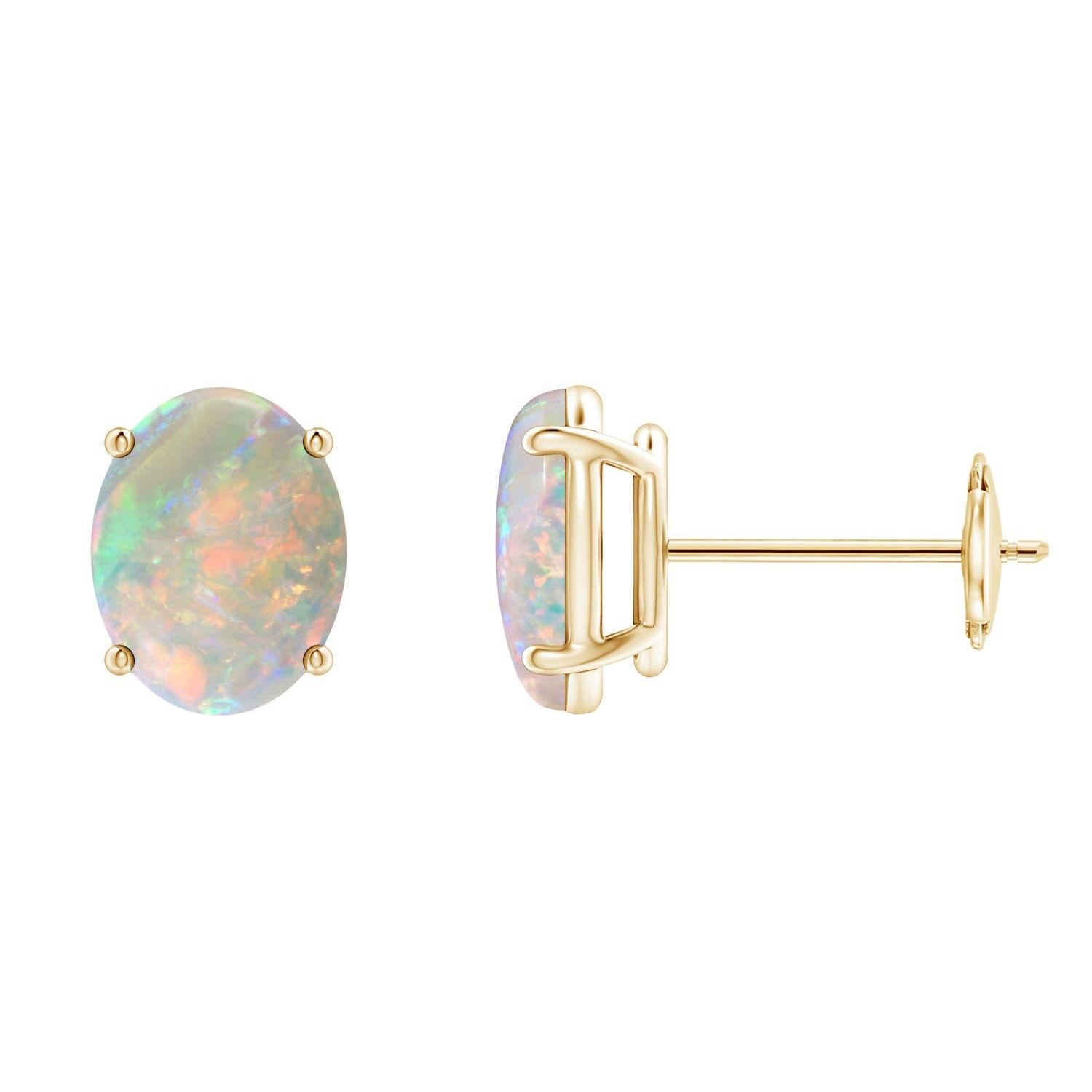 Angara Orecchini con perno ovale solitario da 1,6 ct in oro 14K