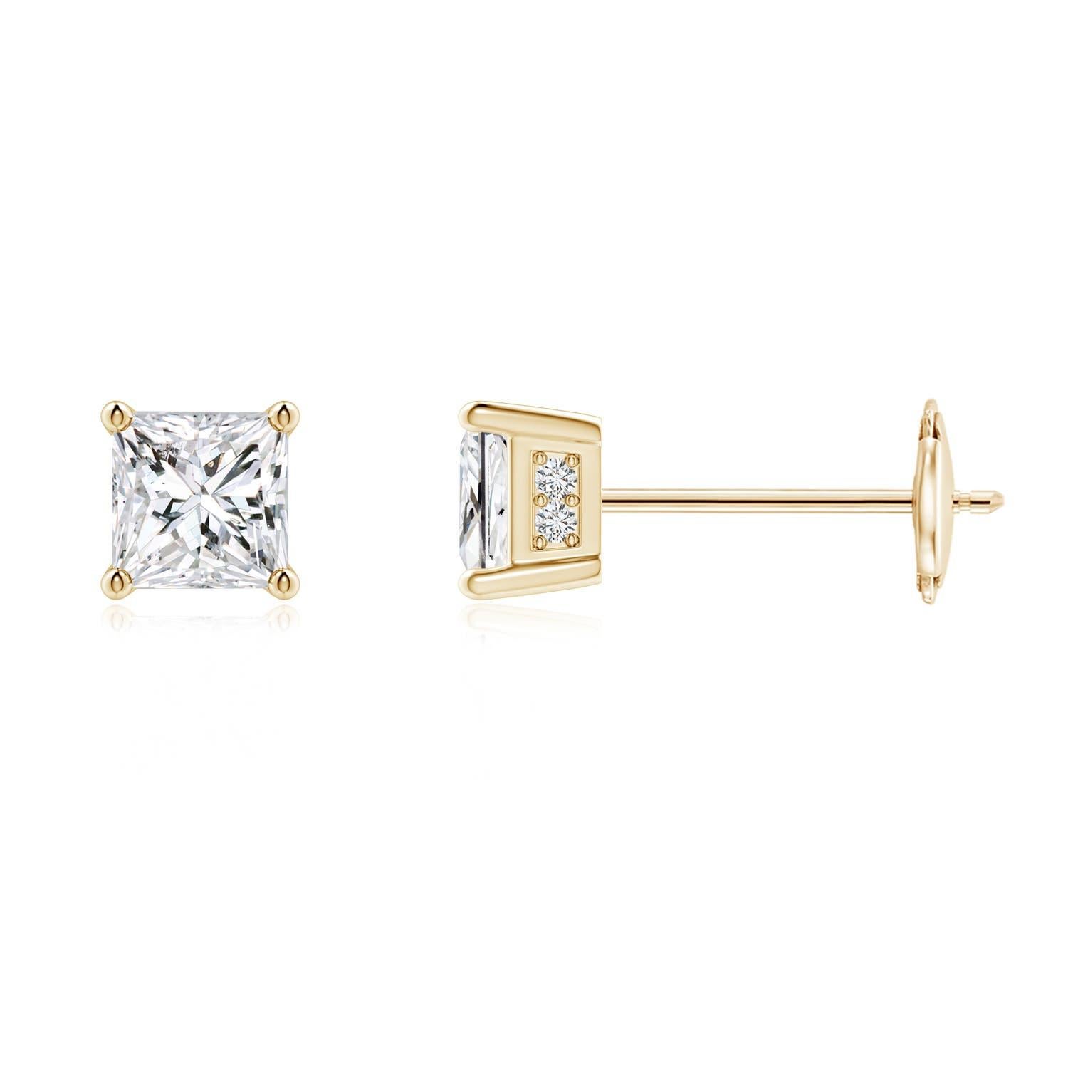 Angara Natürlicher Diamant-Ohrstecker mit Princess-Schliff in 14K Gold im Zustand „Neu“ im Angebot in Los Angeles, CA