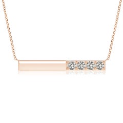 Collana Angara Natural Prong-Set Round 1.52 ct con diamanti a barretta in oro rosa 14 carati