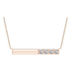 Angara Natural Prong-Set Runde 1,52 Karat Diamant Bar Halskette in 14K Rose Gold