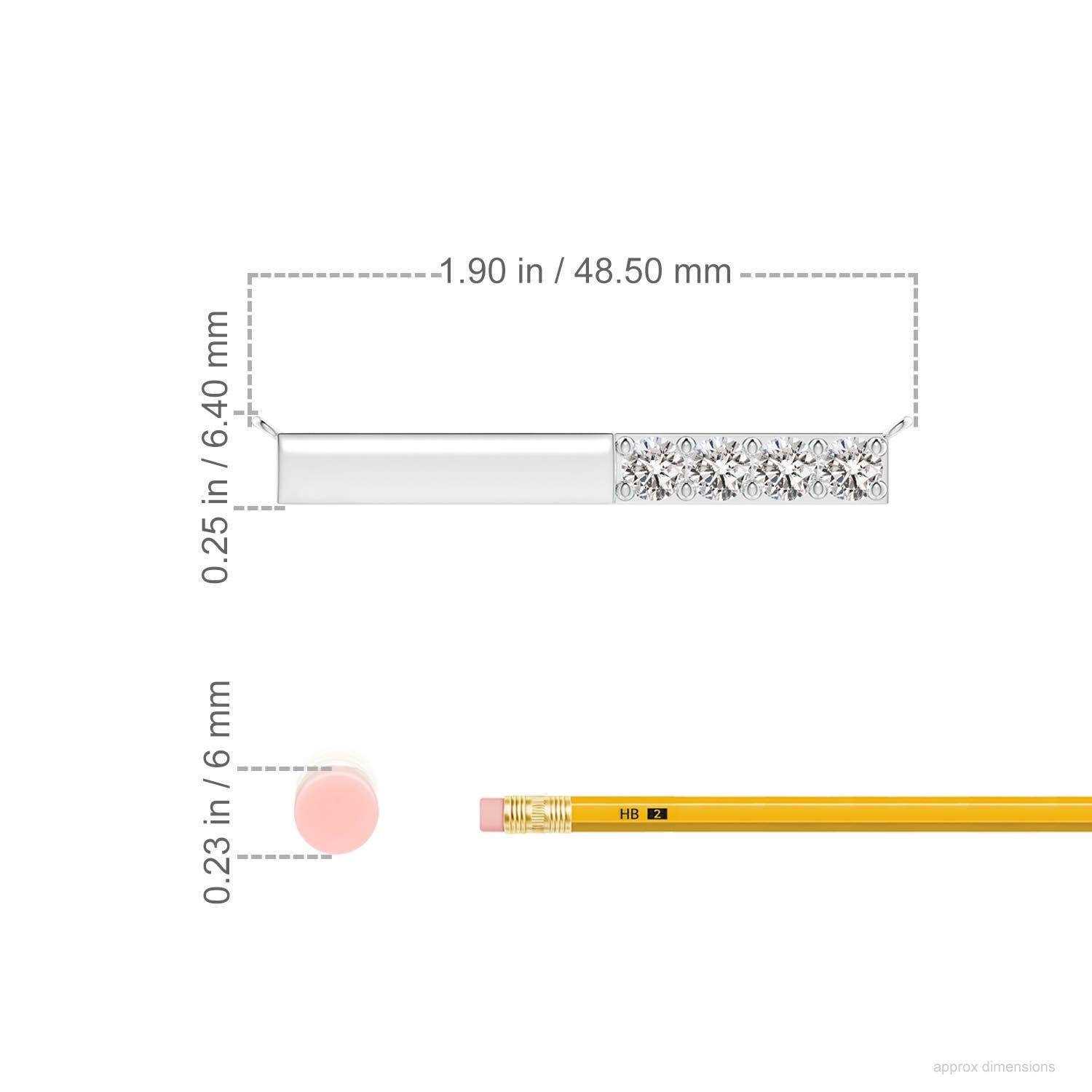 Taglio rotondo Collana Angara Natural Prong-Set Round 1.52 ct con diamanti a barretta in oro bianco 14 carati in vendita
