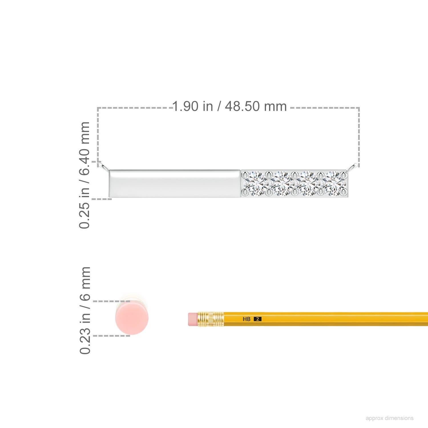 Angara Natural Prong-Set Runde 1,52 Karat Diamant Bar Halskette in 14K Weißgold (Rundschliff) im Angebot