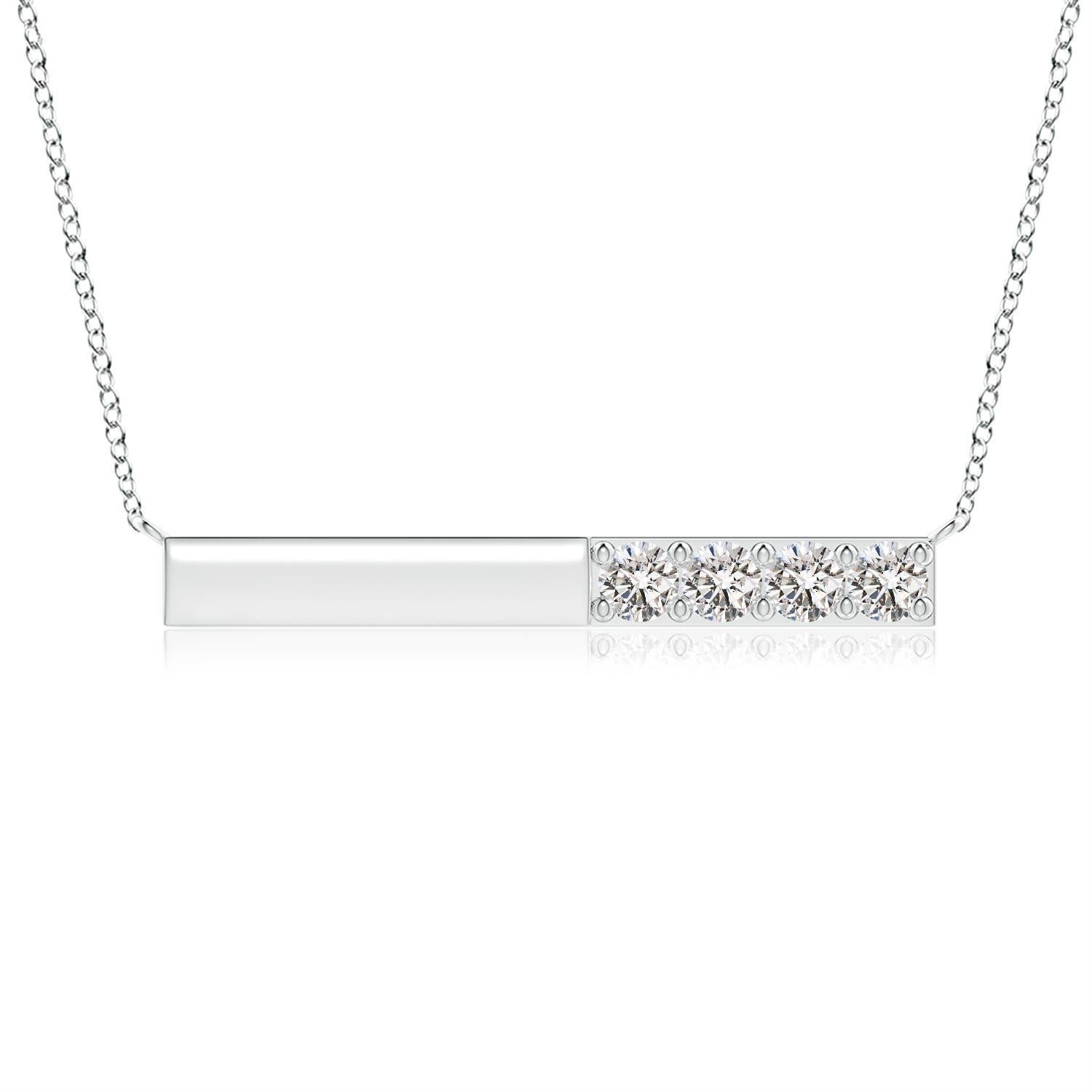Collana Angara Natural Prong-Set Round 1.52 ct con diamanti a barretta in oro bianco 14 carati in vendita