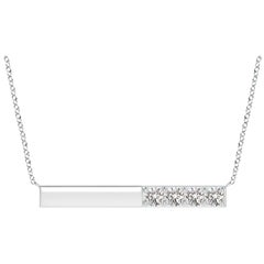 Collier Barre en or blanc 14K avec diamants naturels ronds de 1,52 ct sertis à l'aiguille Angara
