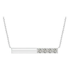 Angara Natural Prong-Set Runde 1,52 Karat Diamant Bar Halskette in 14K Weißgold