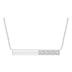 Angara Natural Prong-Set Runde 1,52 Karat Diamant Bar Halskette in 14K Weißgold