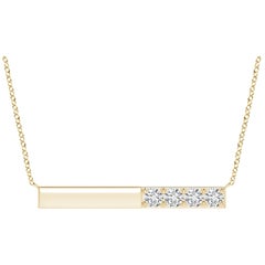 Angara Natural Prong-Set Runde 1,52 ct Diamond Bar Halskette in 14K Gelbgold