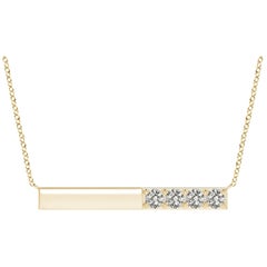 Angara Natural Prong-Set Runde 1,52 ct Diamond Bar Halskette in 14K Gelbgold