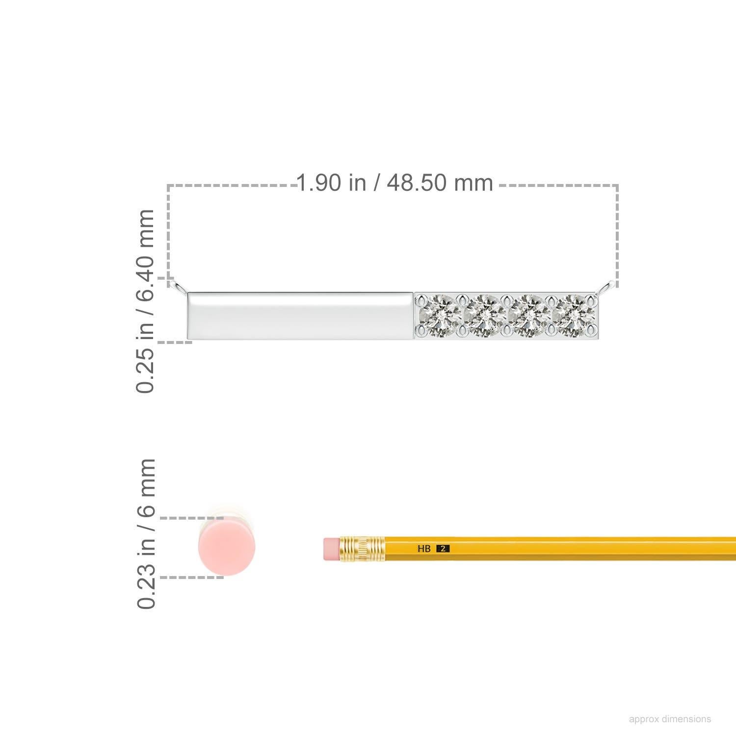Taglio rotondo Collana Angara Natural Prong-Set Round 1.52 ct con diamanti a barre in platino in vendita