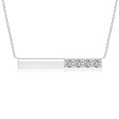 Collana Angara Natural Prong-Set Round 1.52 ct con diamanti a barre in platino