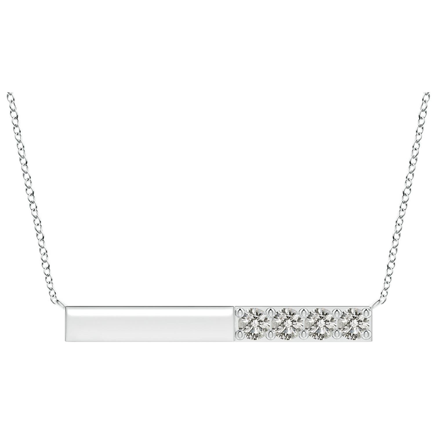 Collier Barre de diamants ronds de 1,52 ct en platine, sertis clos, Angara Nature