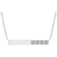 Collier Barre de diamants ronds de 1,52 ct en platine, sertis clos, Angara Nature