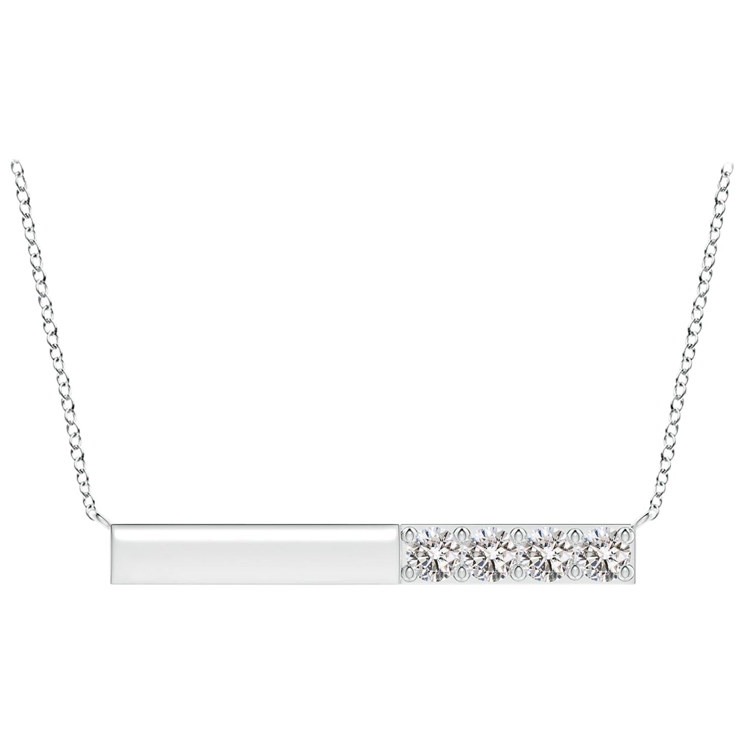 Collana Angara Natural Prong-Set Round 1.52 ct con diamanti a barre in platino