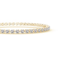 Angara Natural Prong-Set Round 2.9 ct Diamond Link Tennis Bracelet in 14K Gold