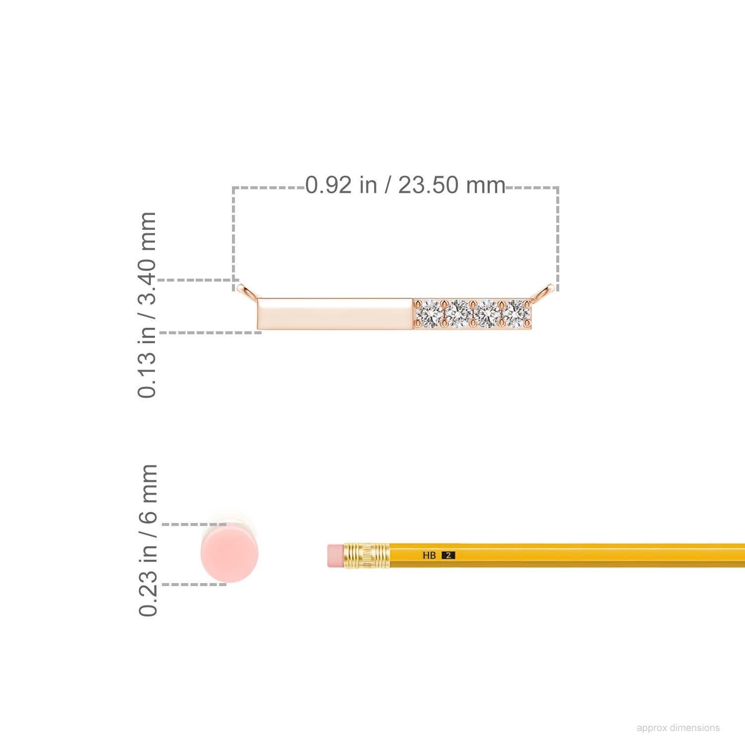 Angara Natural Prong-Set Runde Diamant Bar Halskette in 14K Rose Gold für Frauen (Rundschliff) im Angebot