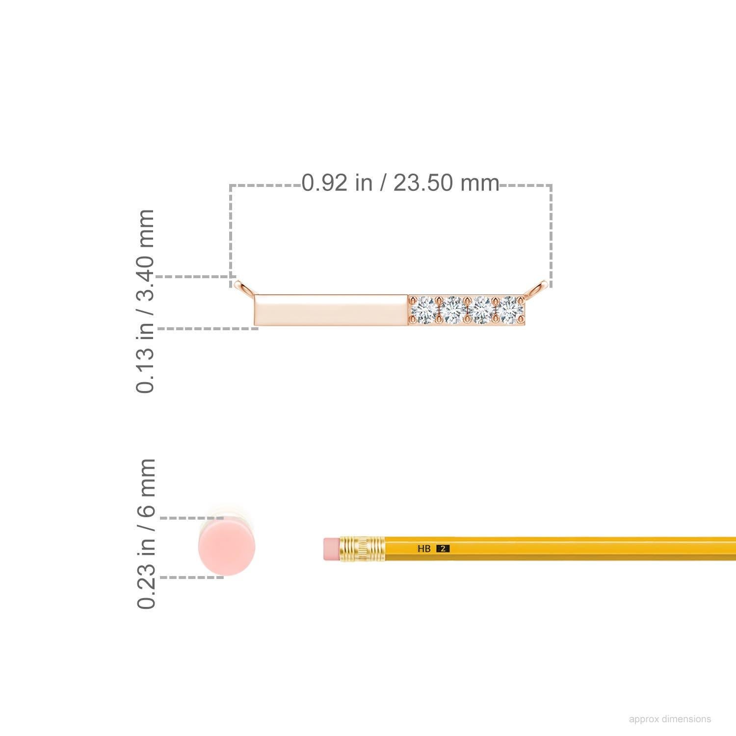 Angara Collar de Barras de Diamantes Redondos Naturales Engastados en Oro Rosa de 14 K para Mujer Corte redondo en venta