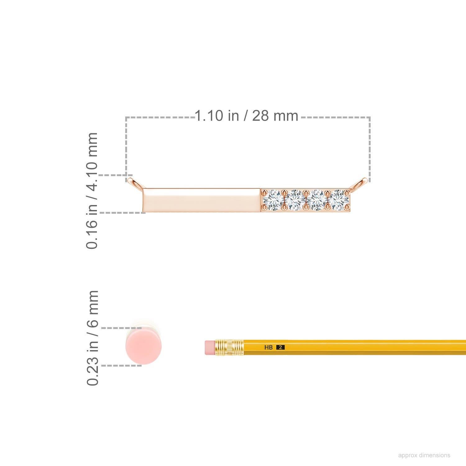 Angara Natural Prong-Set Runde Diamant Bar Halskette in 14K Rose Gold für Frauen (Rundschliff) im Angebot