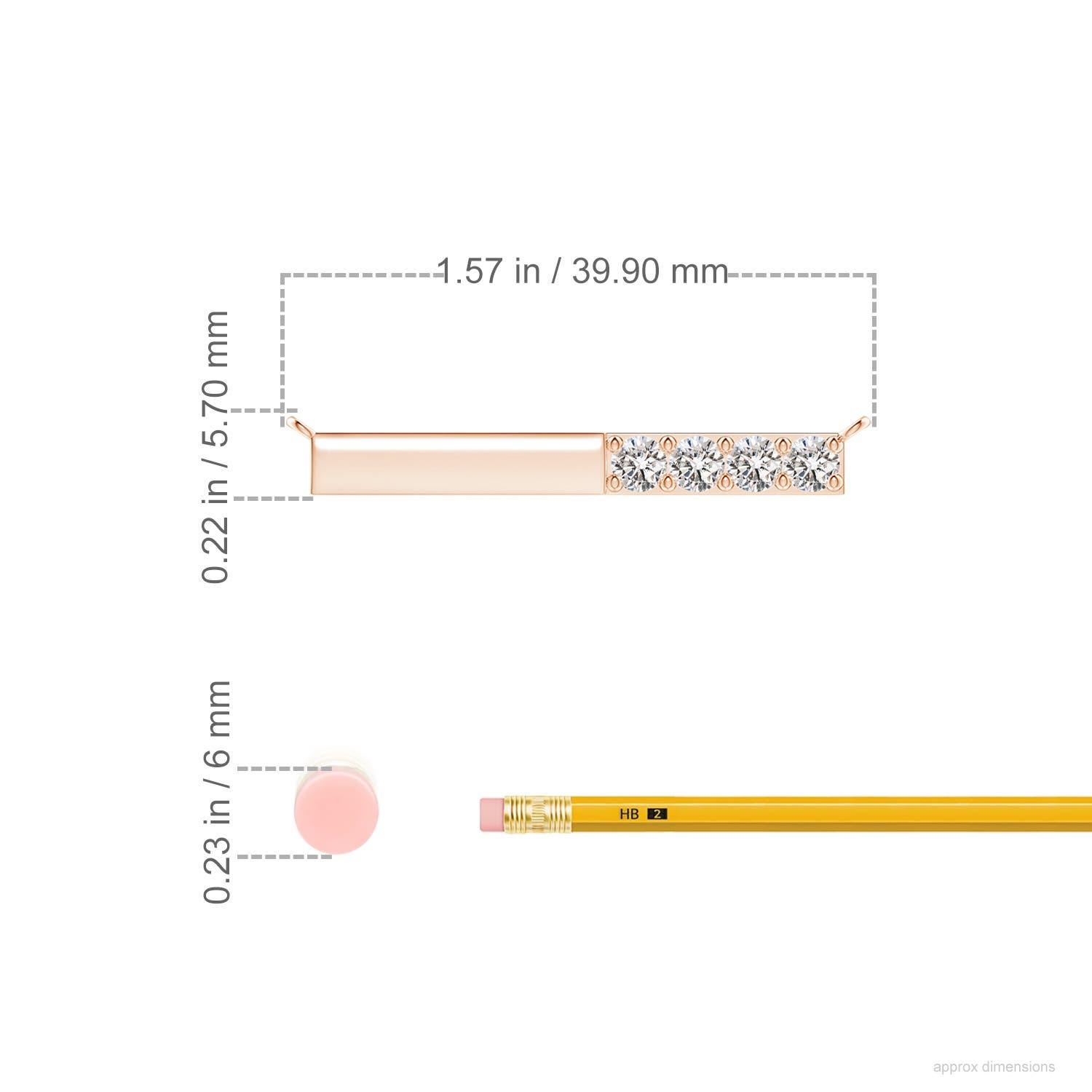 Angara Collar de Barras de Diamantes Redondos Naturales Engastados en Oro Rosa de 14 K para Mujer Corte redondo en venta
