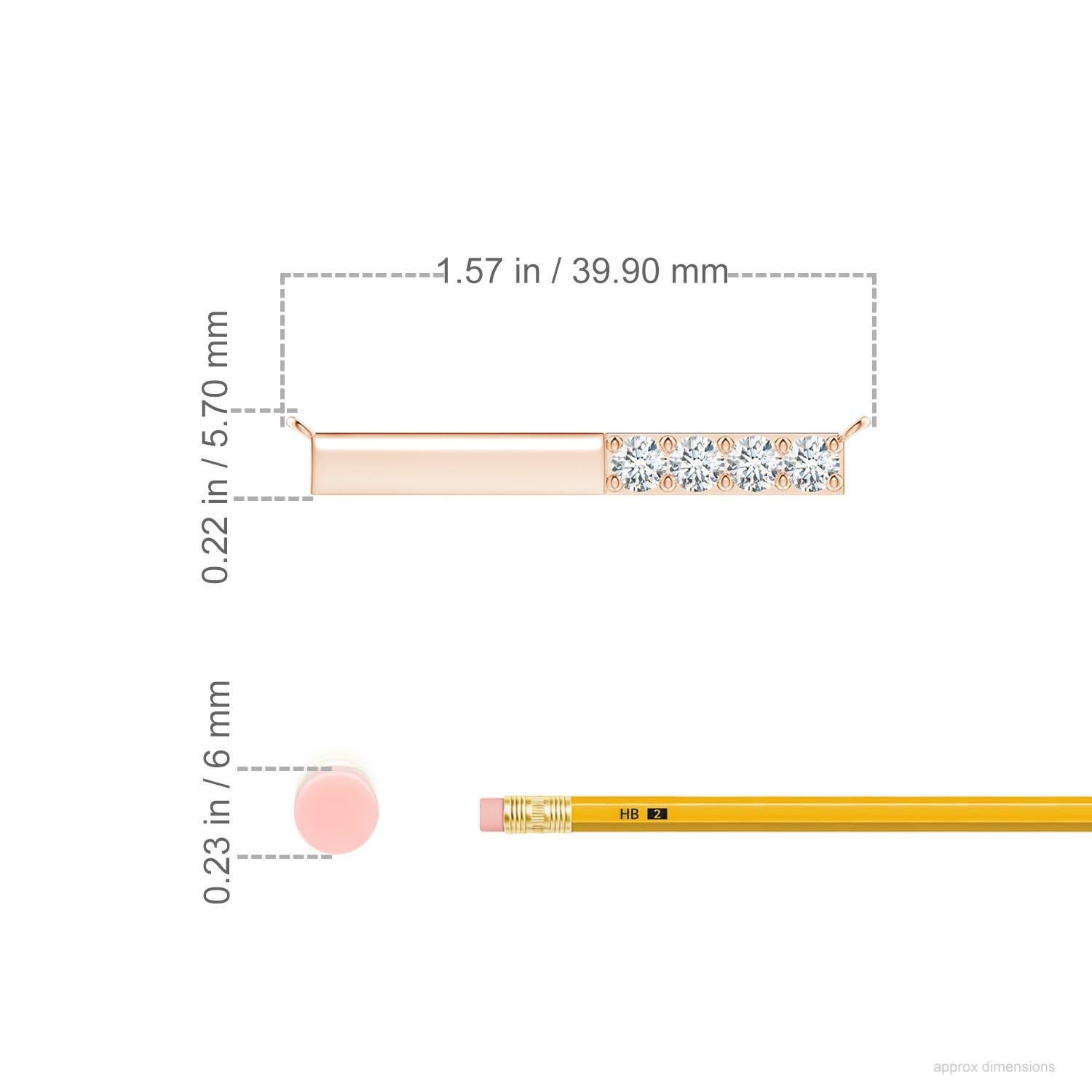 Angara Natural Prong-Set Runde Diamant Bar Halskette in 14K Rose Gold für Frauen (Rundschliff) im Angebot