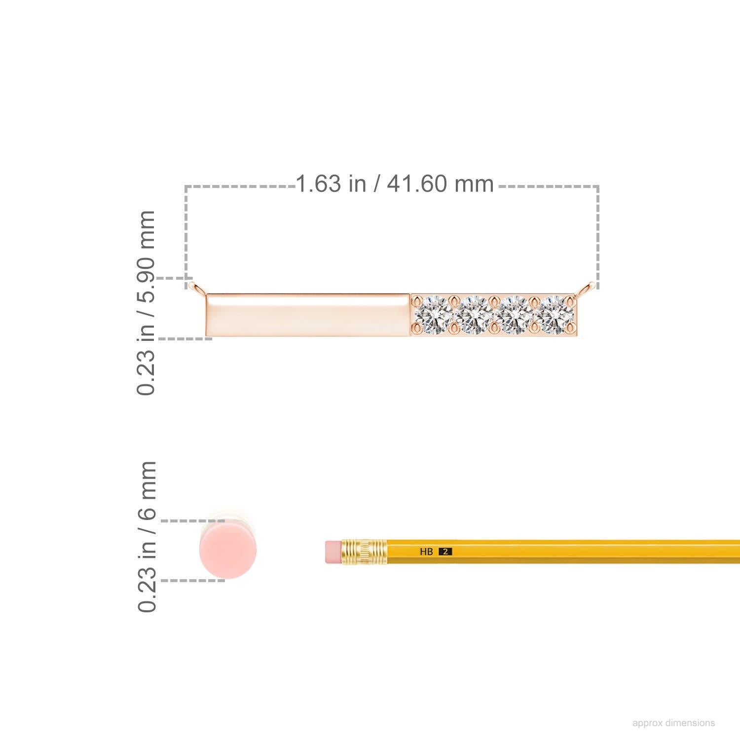 Angara Collar de Barras de Diamantes Redondos Naturales Engastados en Oro Rosa de 14 K para Mujer Corte redondo en venta