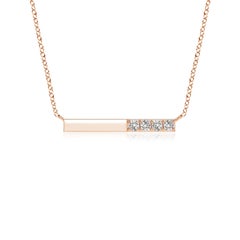 Angara Natural Prong-Set Runde Diamant Bar Halskette in 14K Rose Gold für Frauen