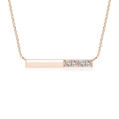 Angara Natural Prong-Set Runde Diamant Bar Halskette in 14K Rose Gold für Frauen