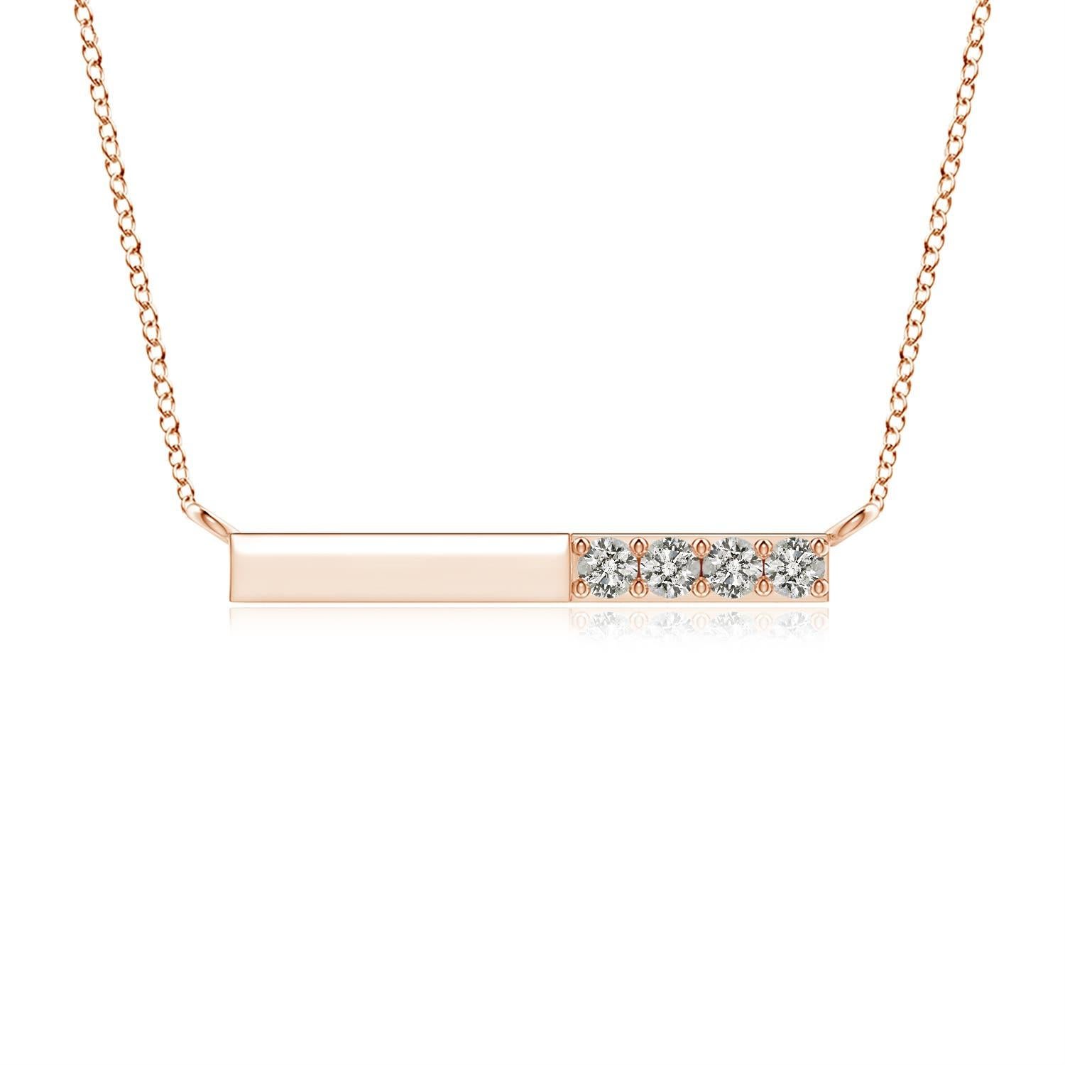 Collana Angara Nature con diamanti rotondi incastonati in oro rosa 14 carati per donna in vendita