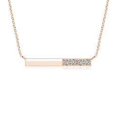 Collana Angara Nature con diamanti rotondi incastonati in oro rosa 14 carati per donna