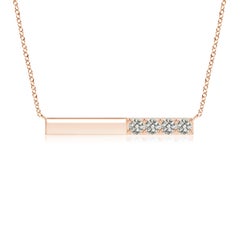 Collana Angara Nature con diamanti rotondi incastonati in oro rosa 14 carati per donna