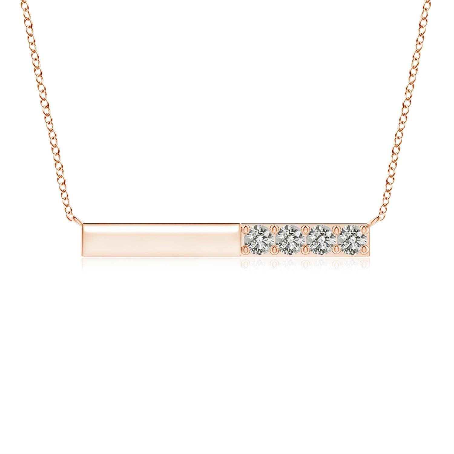 Collana Angara Nature con diamanti rotondi incastonati in oro rosa 14 carati per donna in vendita