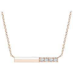 Angara Natural Prong-Set Runde Diamant Bar Halskette in 14K Rose Gold für Frauen