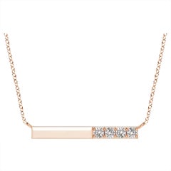 Angara Natural Prong-Set Runde Diamant Bar Halskette in 14K Rose Gold für Frauen