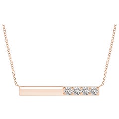 Angara Natural Prong-Set Runde Diamant Bar Halskette in 14K Rose Gold für Frauen