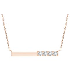Angara Natural Prong-Set Runde Diamant Bar Halskette in 14K Rose Gold für Frauen