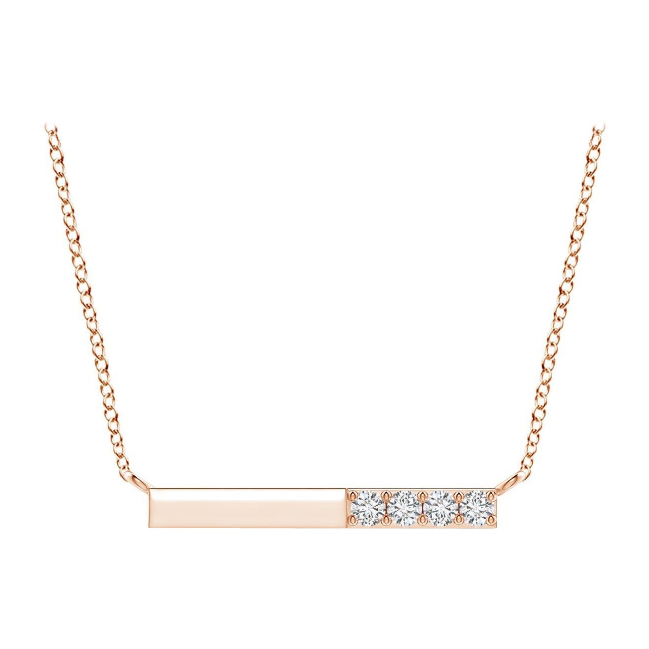 Collana Angara Nature con diamanti rotondi incastonati in oro rosa 14 carati per donna in vendita
