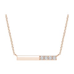 Angara Natural Prong-Set Runde Diamant Bar Halskette in 14K Rose Gold für Frauen