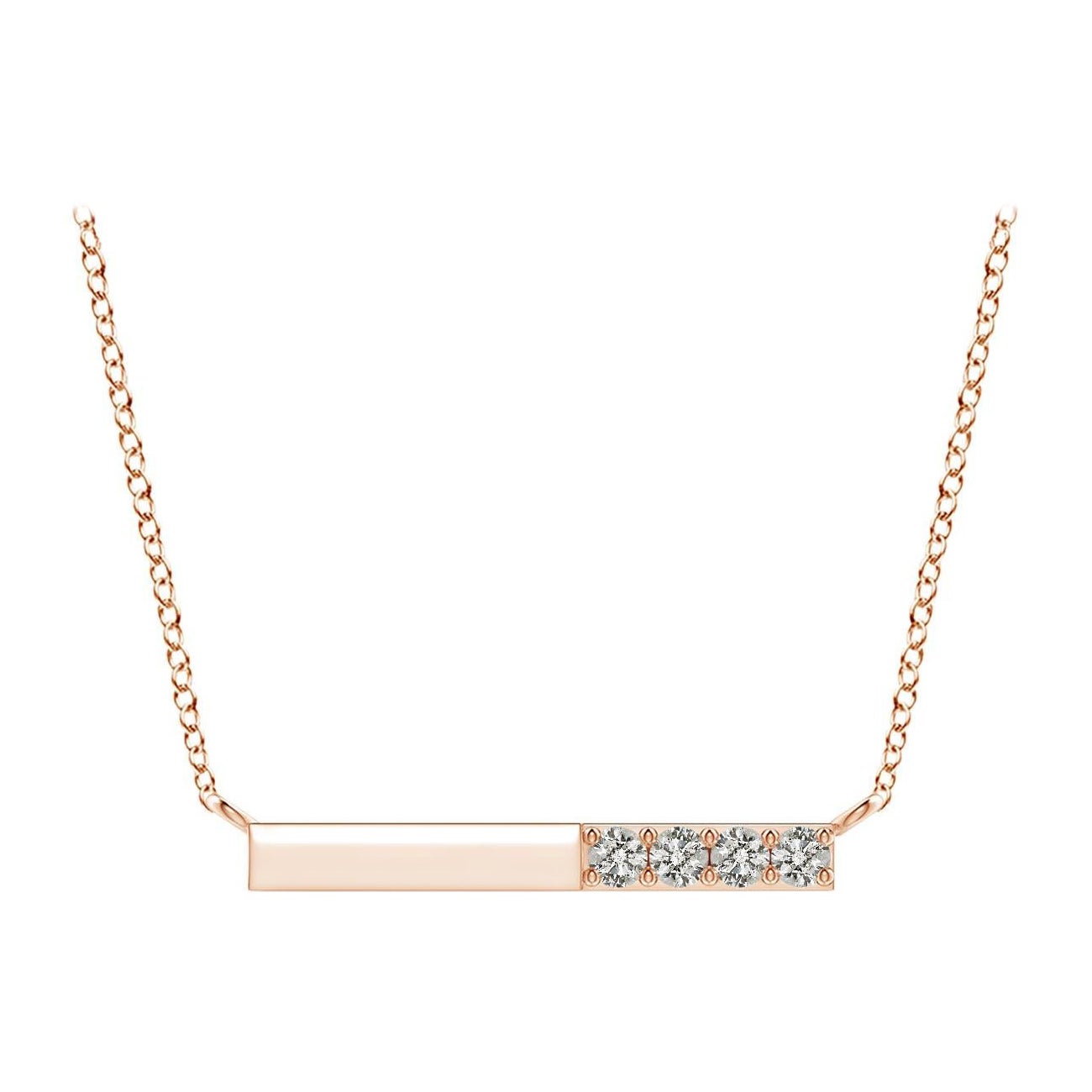 Collana Angara Nature con diamanti rotondi incastonati in oro rosa 14 carati per donna in vendita