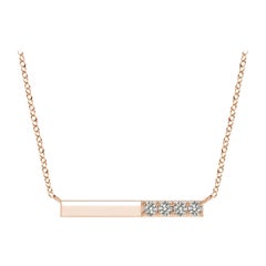 Angara Natural Prong-Set Runde Diamant Bar Halskette in 14K Rose Gold für Frauen