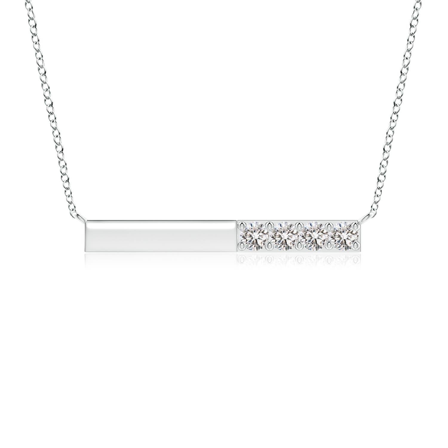 Collana Angara con diamanti rotondi naturali incastonati in oro bianco 14K per donna in vendita