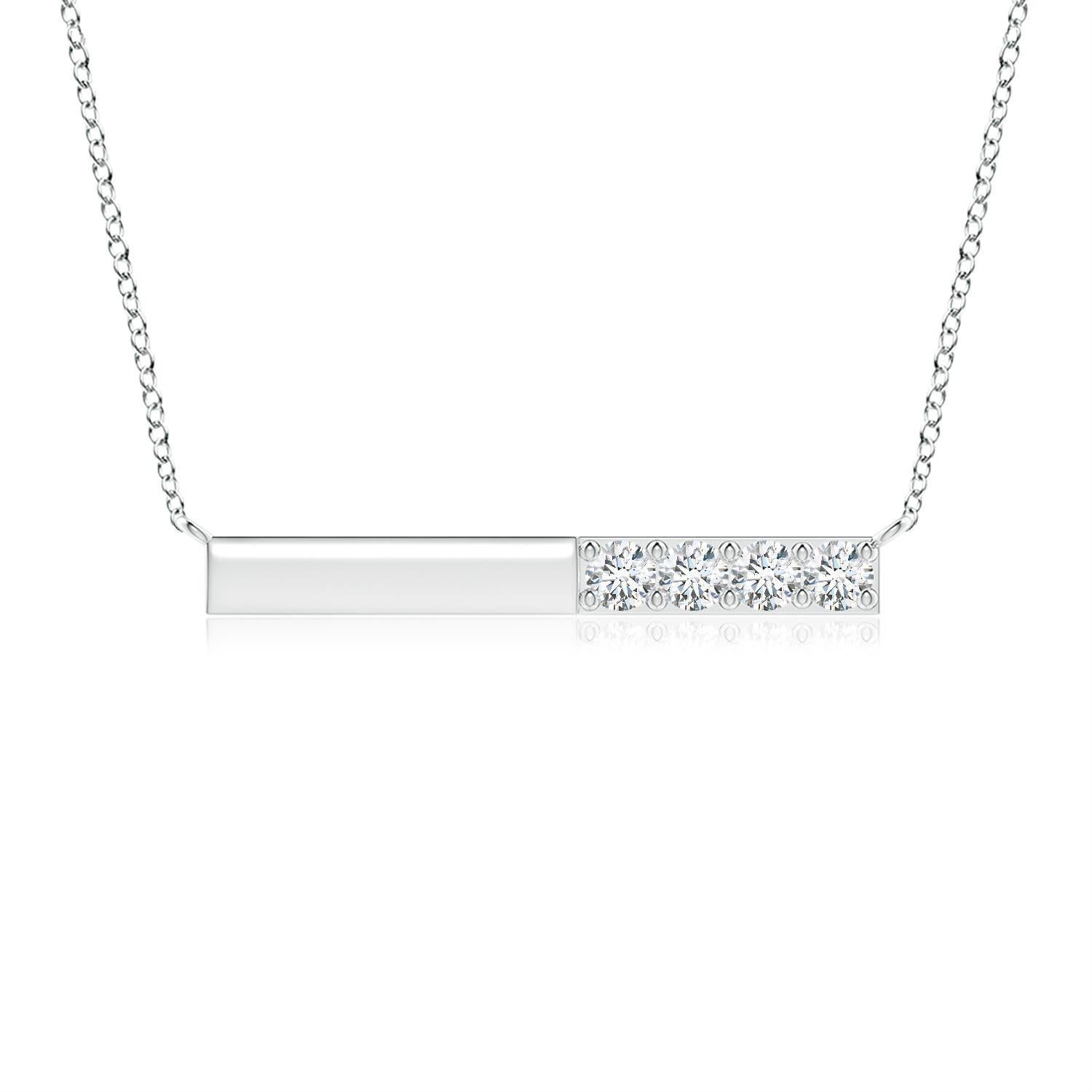 Collana Angara con diamanti rotondi naturali incastonati in oro bianco 14K per donna in vendita
