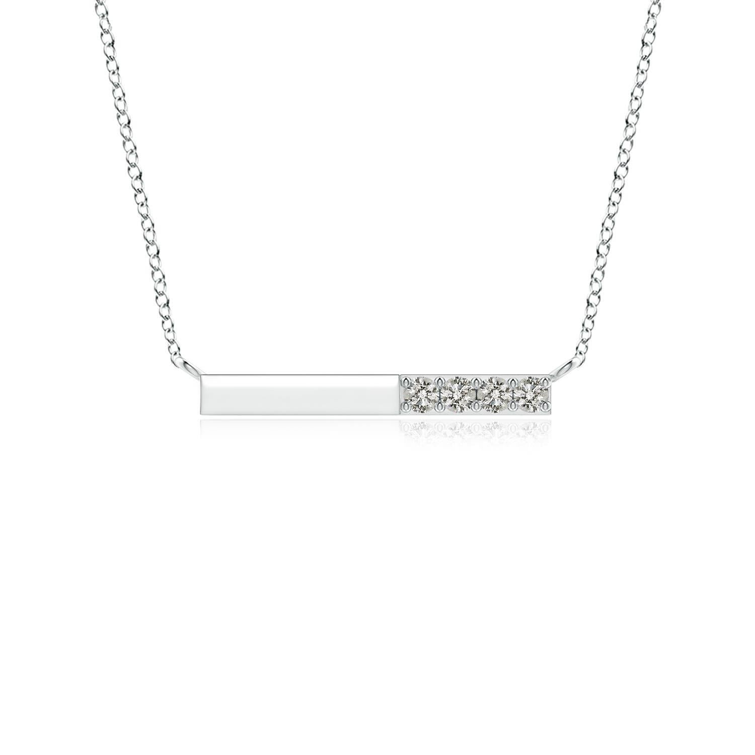 Collana Angara con diamanti rotondi naturali incastonati in oro bianco 14K per donna in vendita