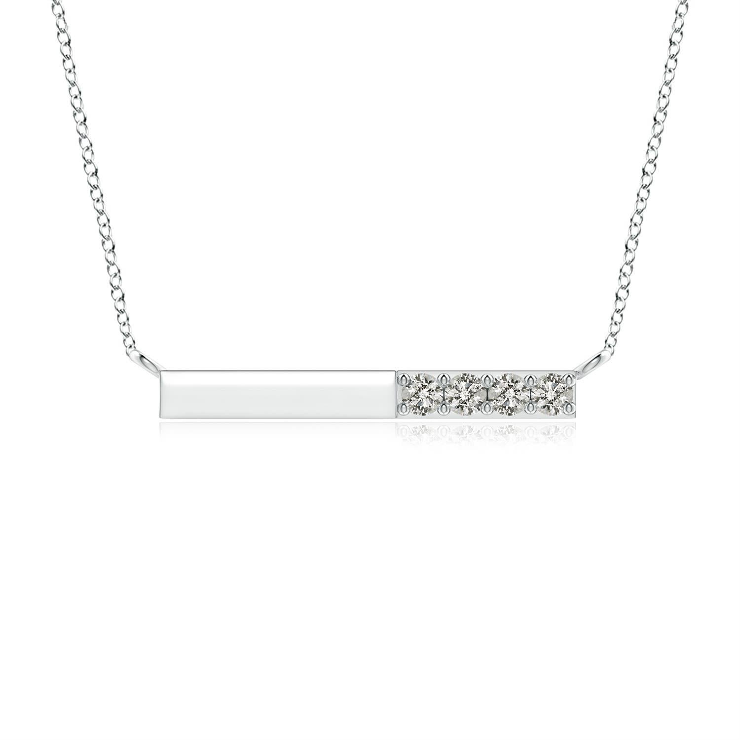 Collana Angara con diamanti rotondi naturali incastonati in oro bianco 14K per donna in vendita