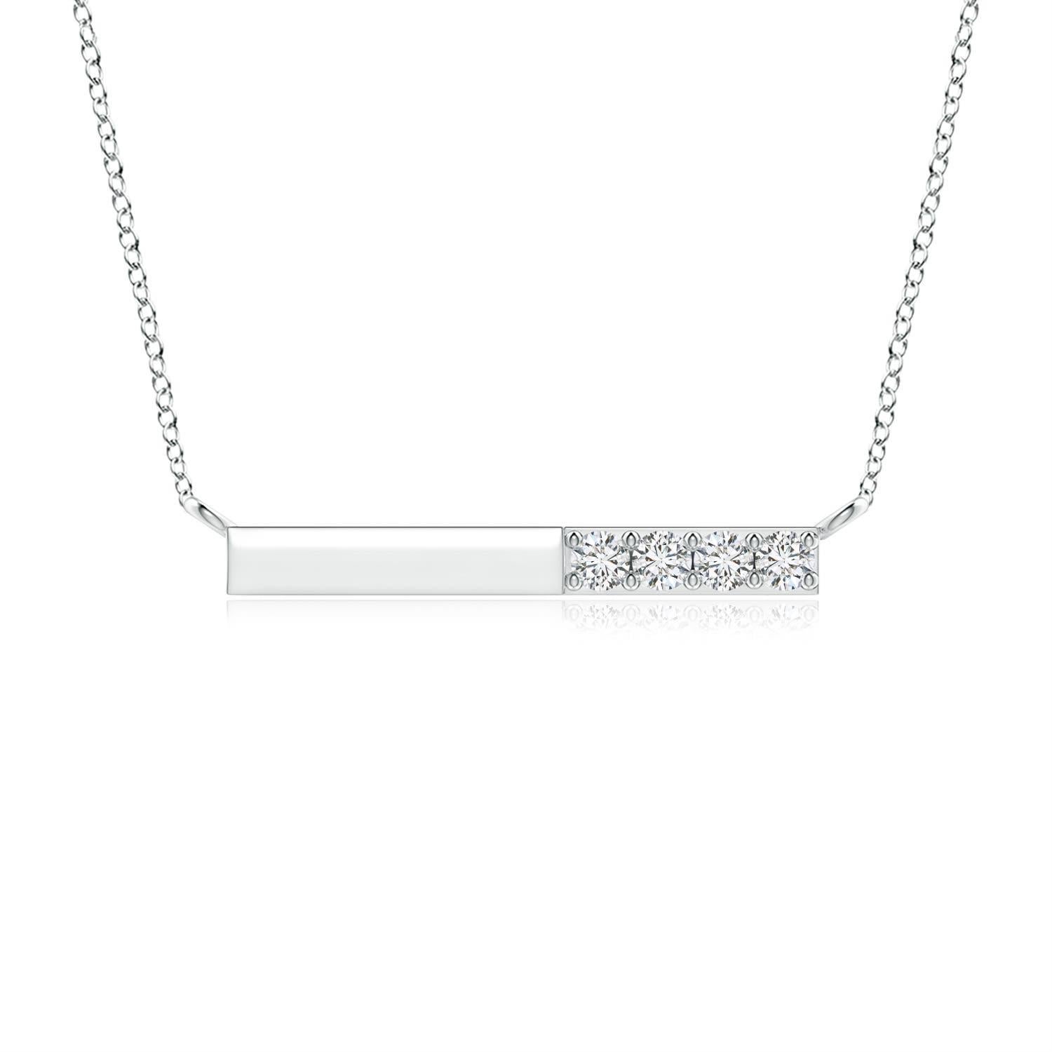 Collana Angara con diamanti rotondi naturali incastonati in oro bianco 14K per donna in vendita