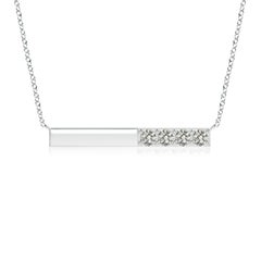 Collana Angara con diamanti rotondi naturali incastonati in oro bianco 14K per donna