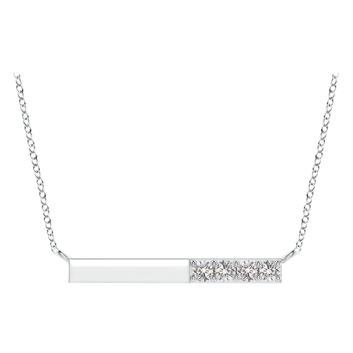 Collana Angara con diamanti rotondi naturali incastonati in oro bianco 14K per donna