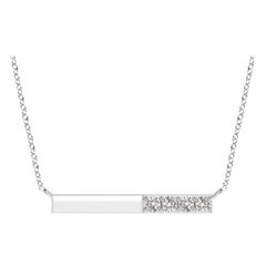 Angara Natural Prong-Set Runde Diamant Bar Halskette in 14K Weißgold für Frauen