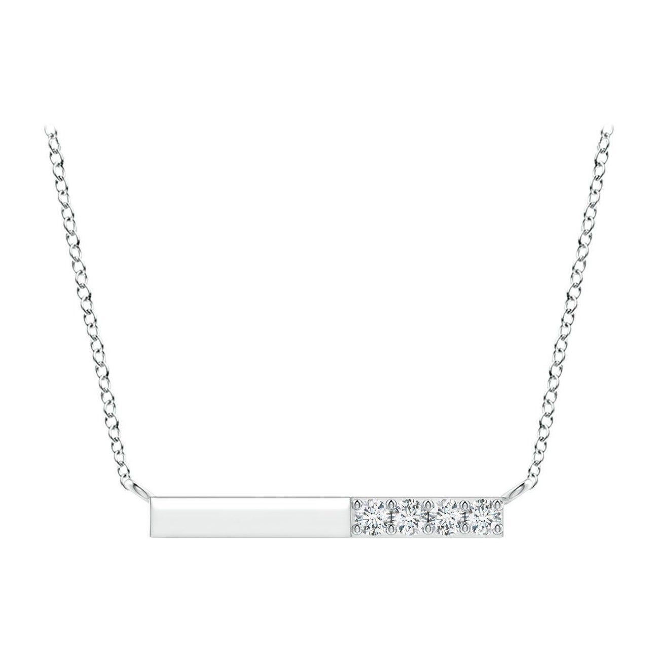 Collana Angara con diamanti tondi naturali incastonati in oro bianco 14K per donna