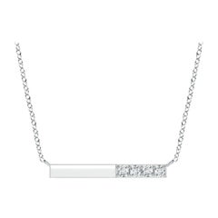 Angara Natural Prong-Set Runde Diamant Bar Halskette in 14K Weißgold für Frauen