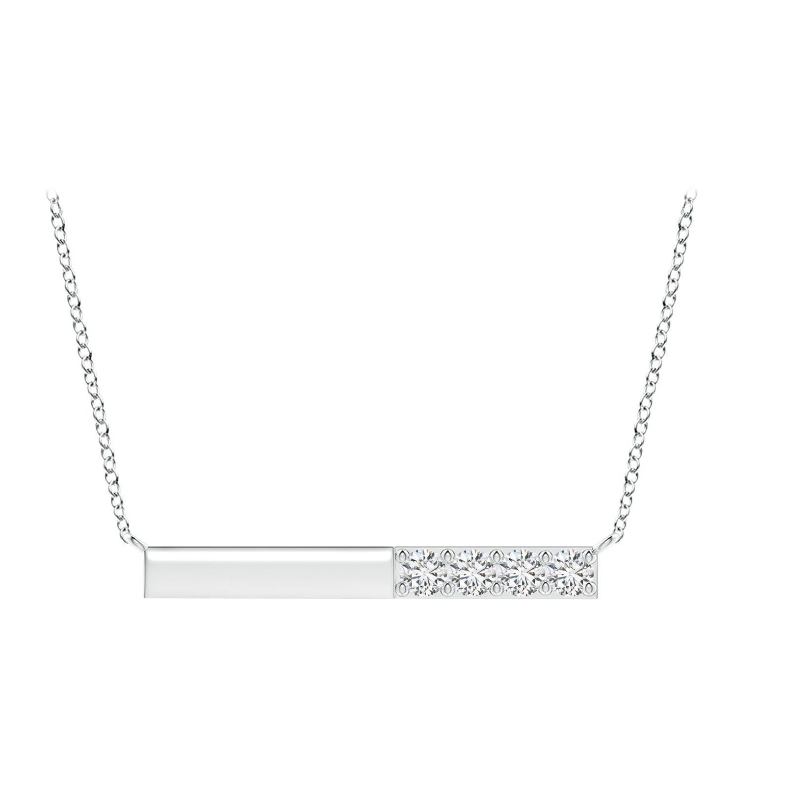 Collana Angara con diamanti tondi naturali incastonati in oro bianco 14K per donna