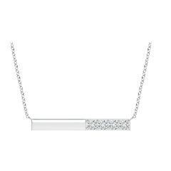 Angara Natural Prong-Set Runde Diamant Bar Halskette in 14K Weißgold für Frauen